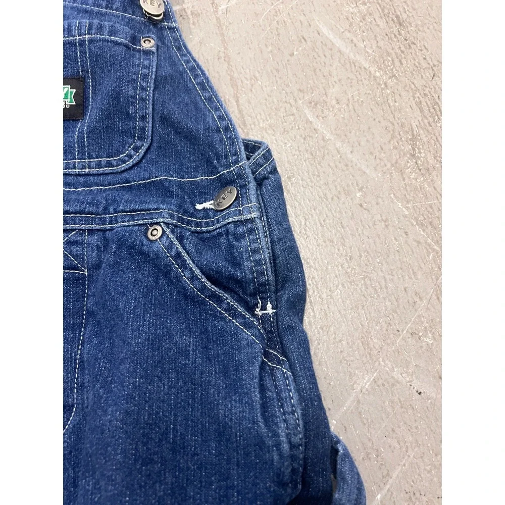 Key Bib Overalls Toddler 24M Blue Denim 100%‎ Cotton Adjustable Suspenders Retro
